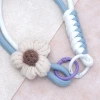 布藝小花朵×手機腕帶掛繩×藍色-第2張