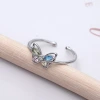 925銀飾&times;蝴蝶彩晶&times;開口戒指-第1張