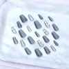 銀藍貓眼閃鑽亮面&times;穿戴式手指甲片&times;二十四入-第2張