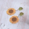 向日葵刺繡&times;三角耳夾-第3張