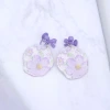 紫花蝴蝶結&times;U型耳夾-第3張