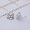 925銀針×棋盤晶鑽格紋×耳針-第5張