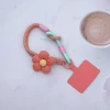澎澎小花朵&times;手機腕帶掛繩&times;橘色-第1張