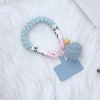 毛球鈴鐺×手機腕帶掛繩×藍色-第1張