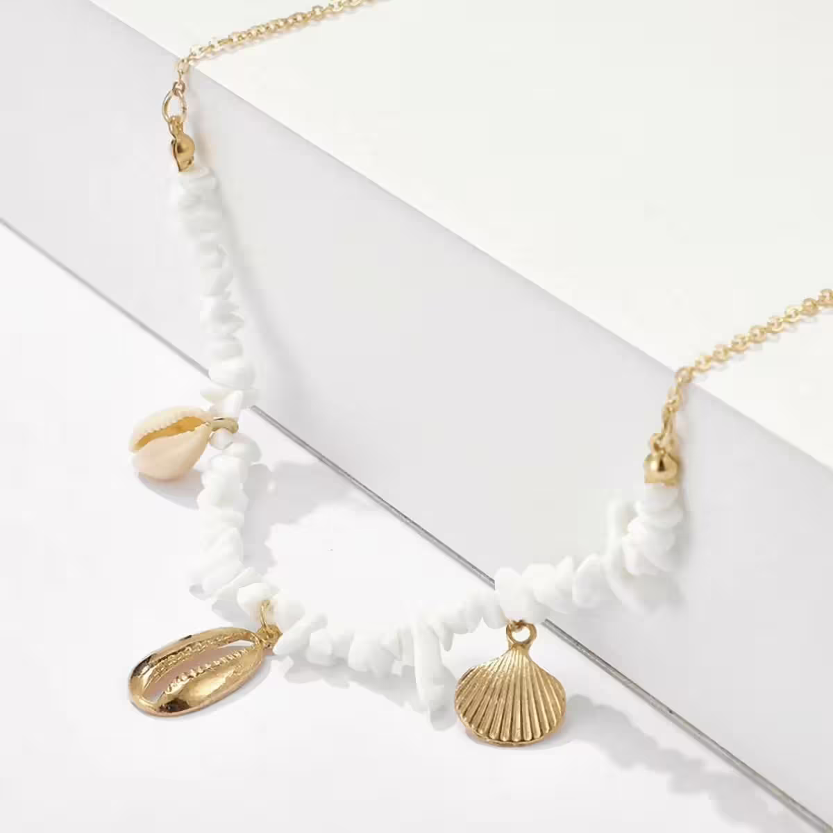 雪白碎石貝殼&times;項鍊-第4張
