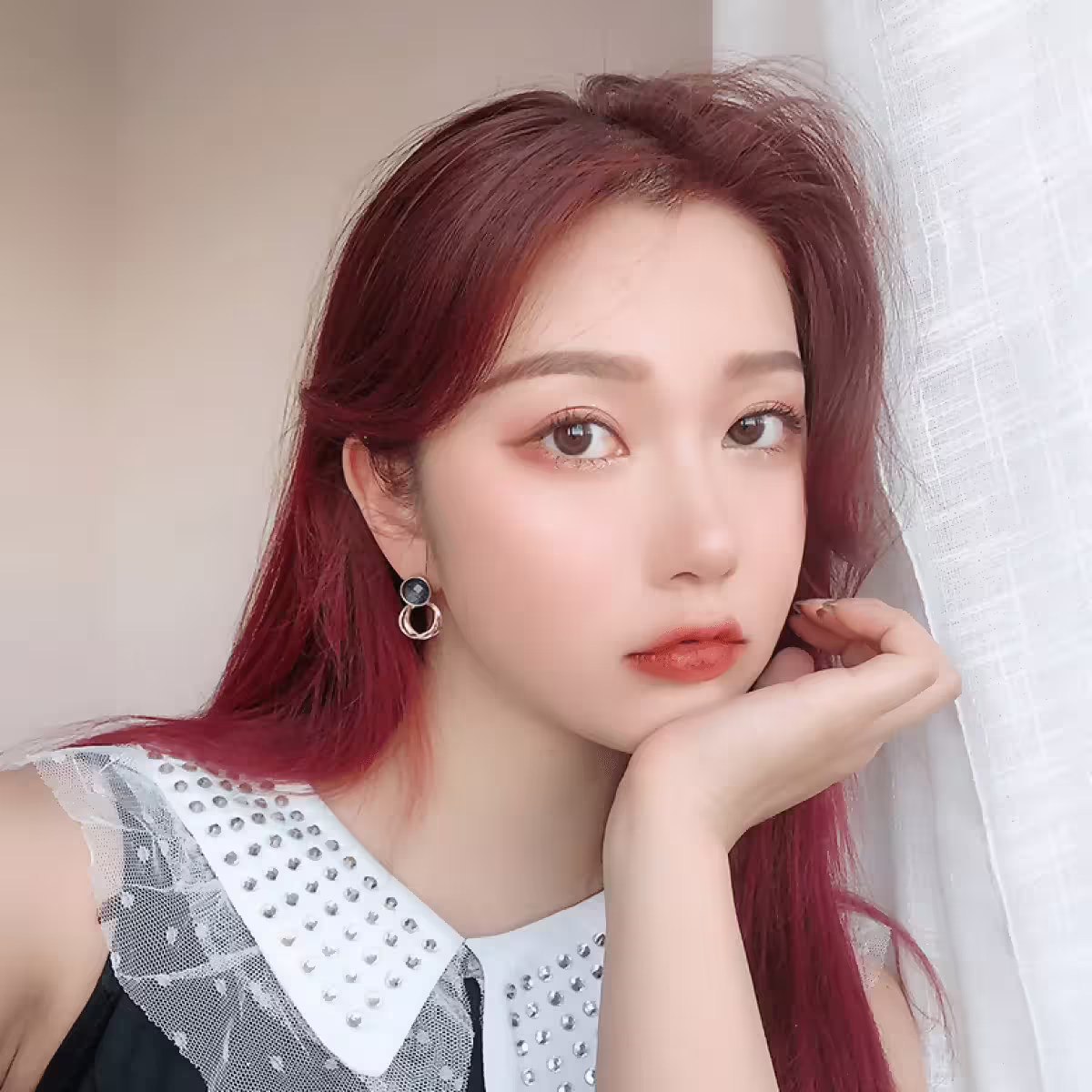 髮絲水晶三圓環&times;吊墜耳環-第6張