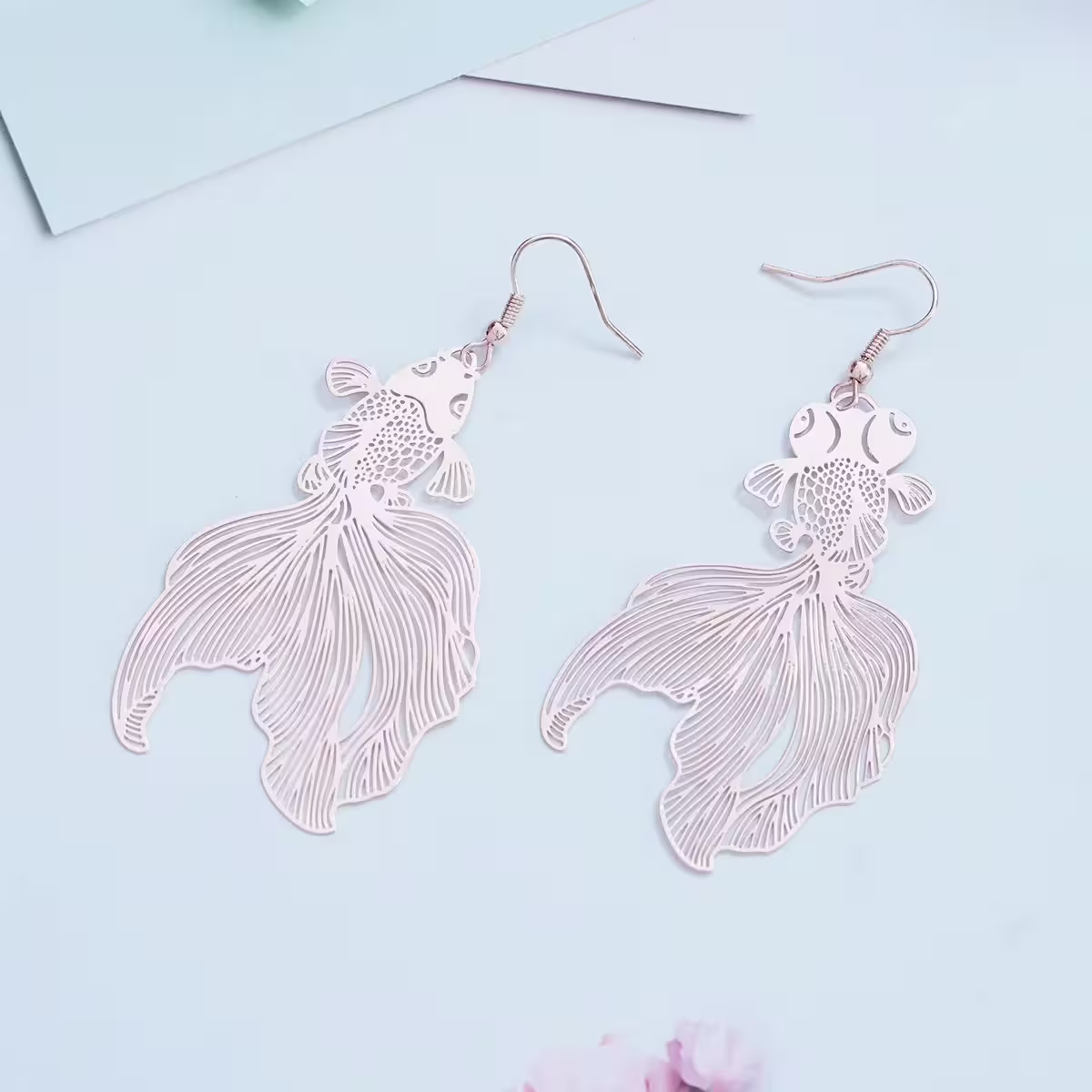 裙擺搖曳的金魚&times;不對稱吊墜耳勾-第3張