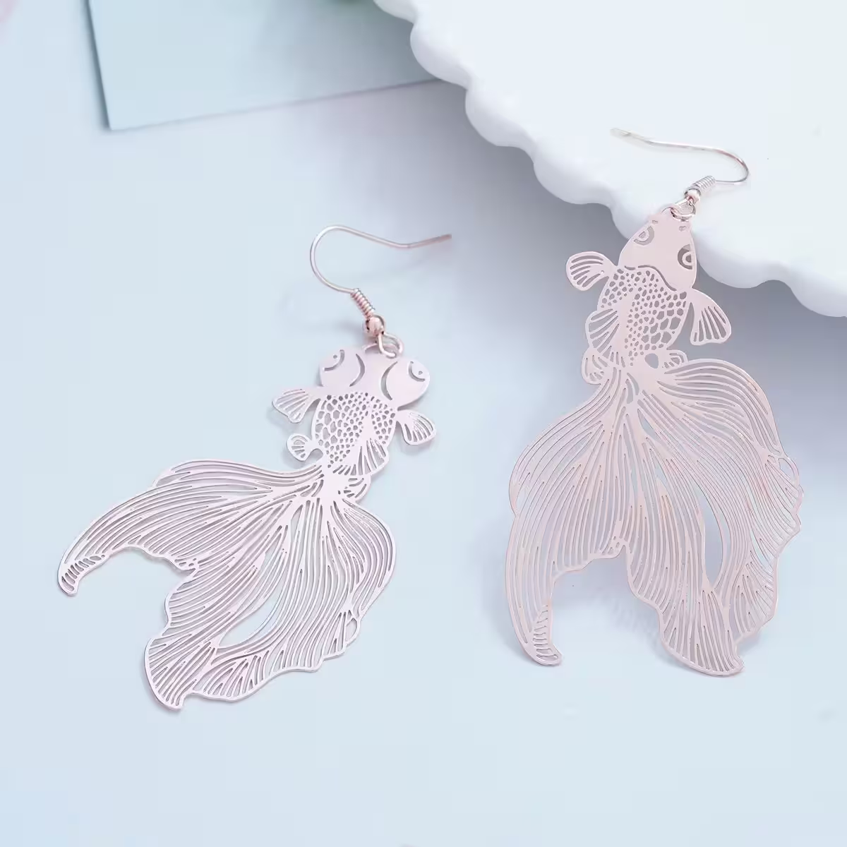 裙擺搖曳的金魚&times;不對稱吊墜耳勾-第5張