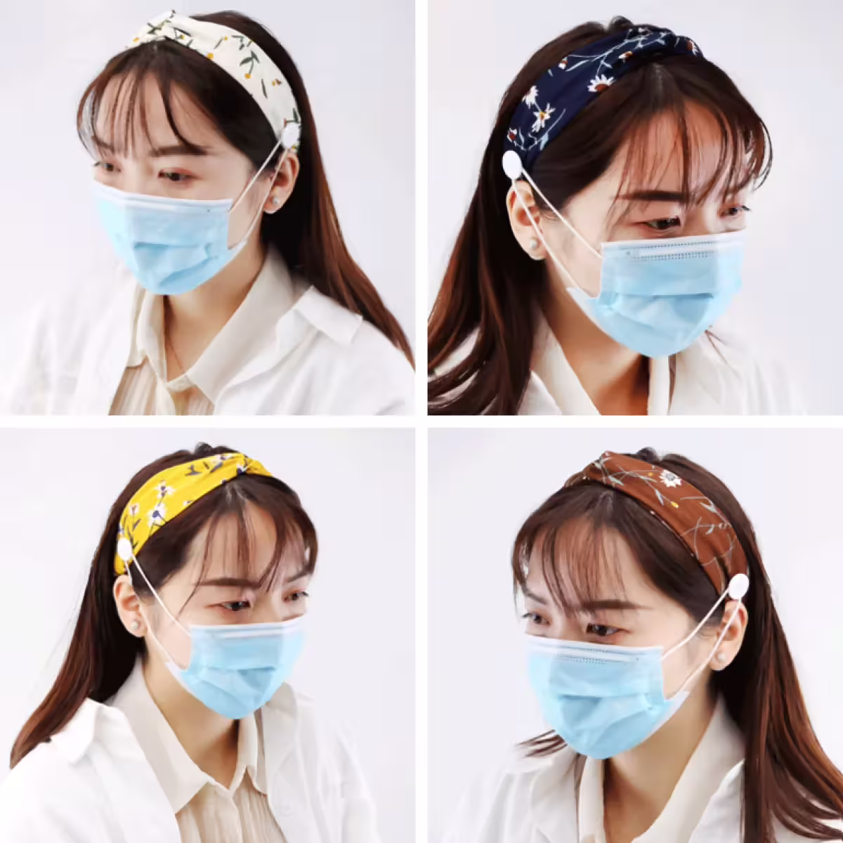 小雛菊雪紡紗&times;口罩防勒髮帶&times;鮮黃-第2張