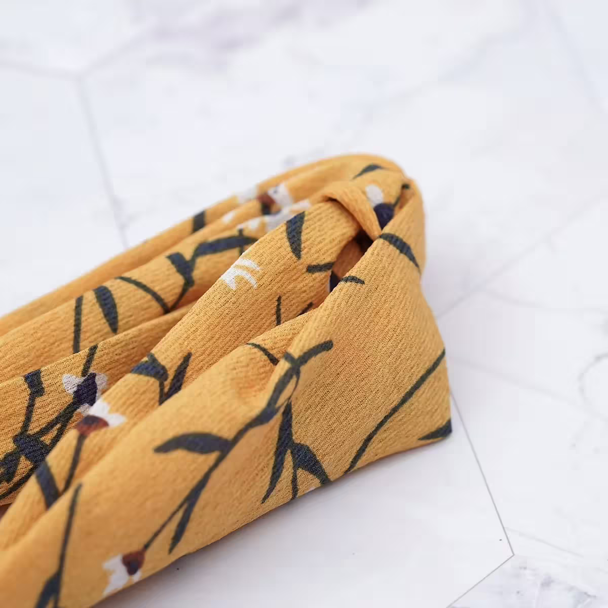 小雛菊雪紡紗&times;口罩防勒髮帶&times;鮮黃-第5張