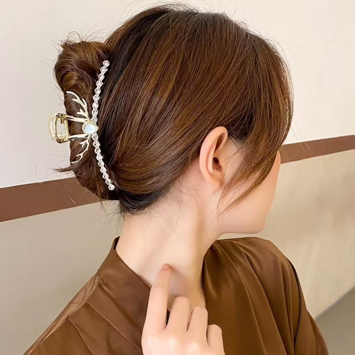 鹿角晶鑽貓眼石&times;鯊魚髮夾-第6張