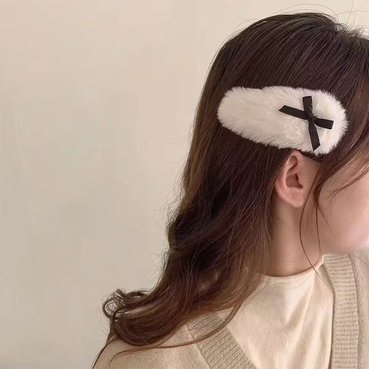 白咖黑領結毛毛×十套件髮夾組-第6張