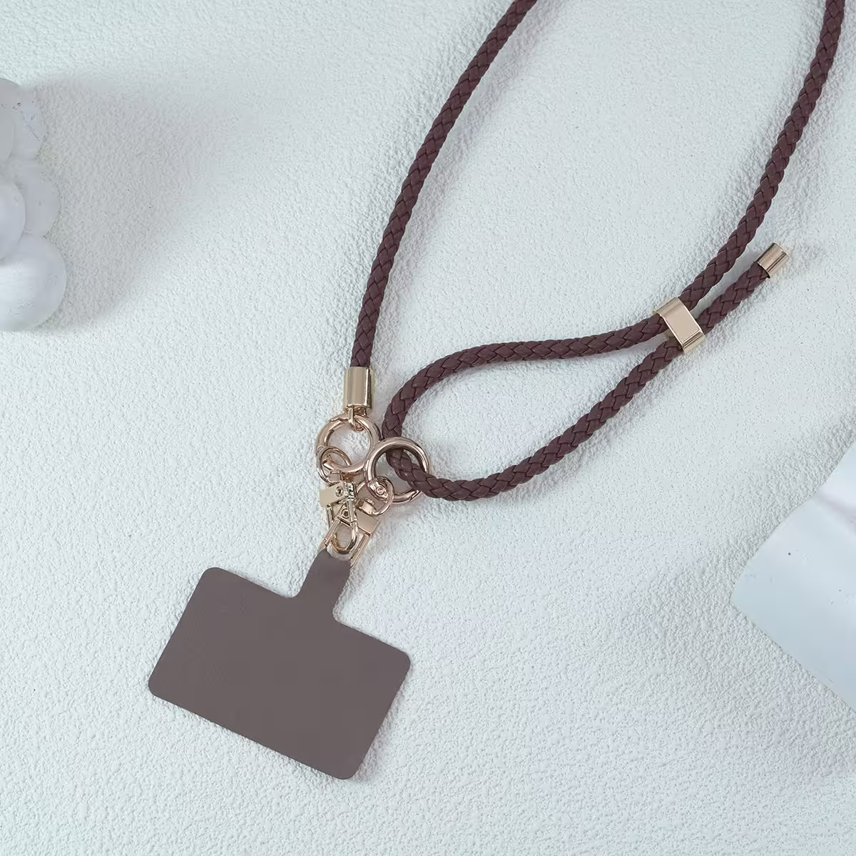 皮革編織×長度可調×手機斜背雙勾掛繩×棕咖-第6張