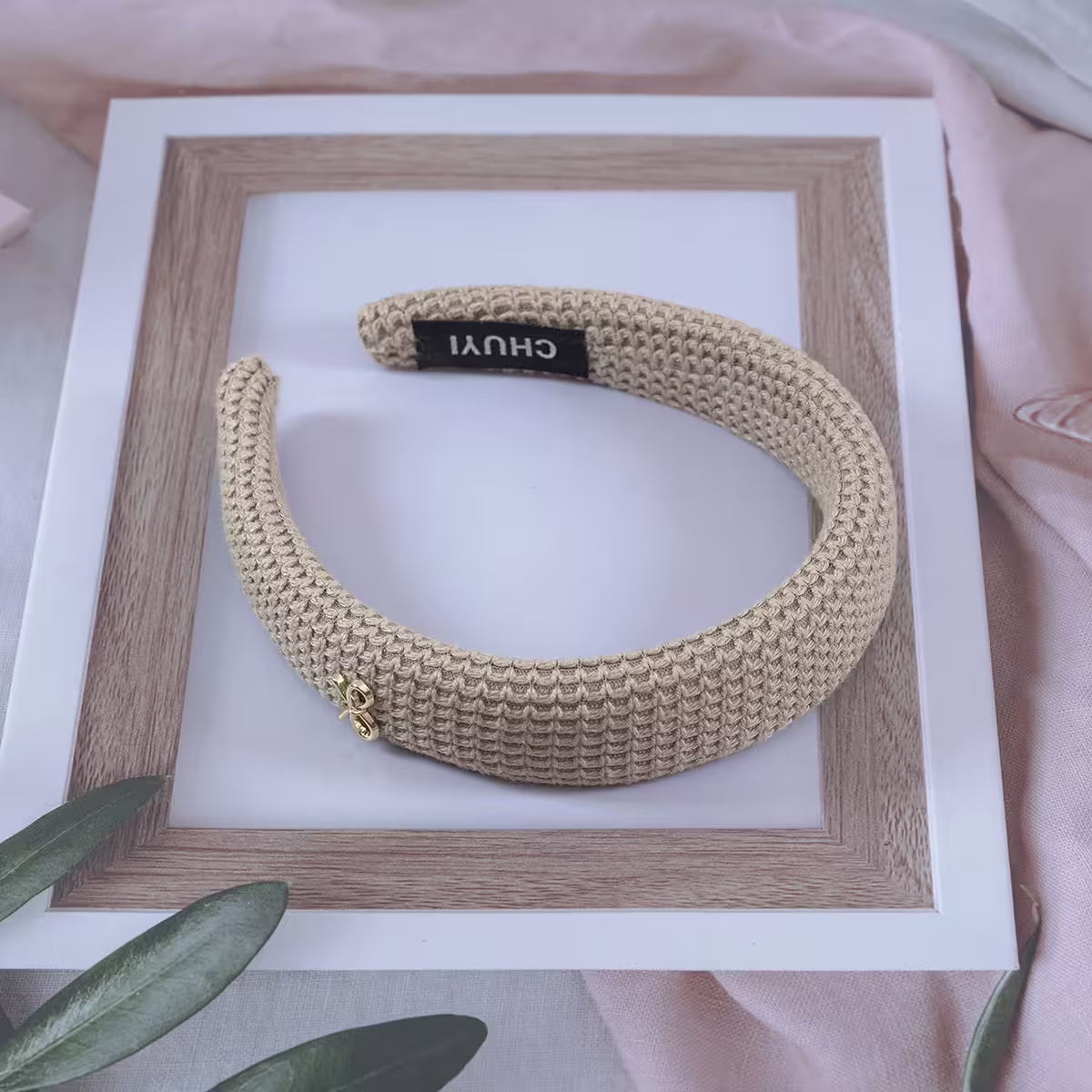 奶茶色羅紋蝴蝶結×髮箍-第2張