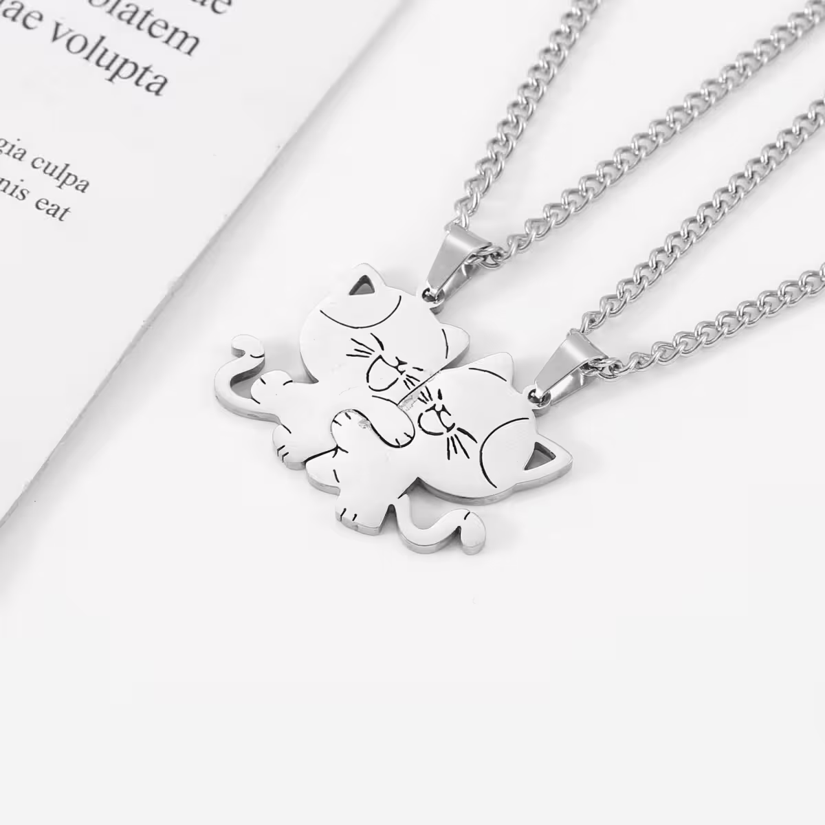 316鋼飾×貓咪抱抱×閨蜜情侶項鍊組-第2張