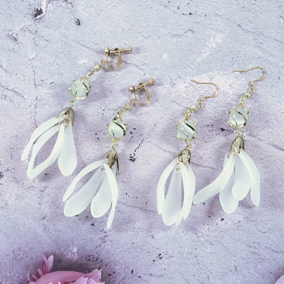 琉璃珠流蘇花瓣裙×吊墜耳勾-第5張