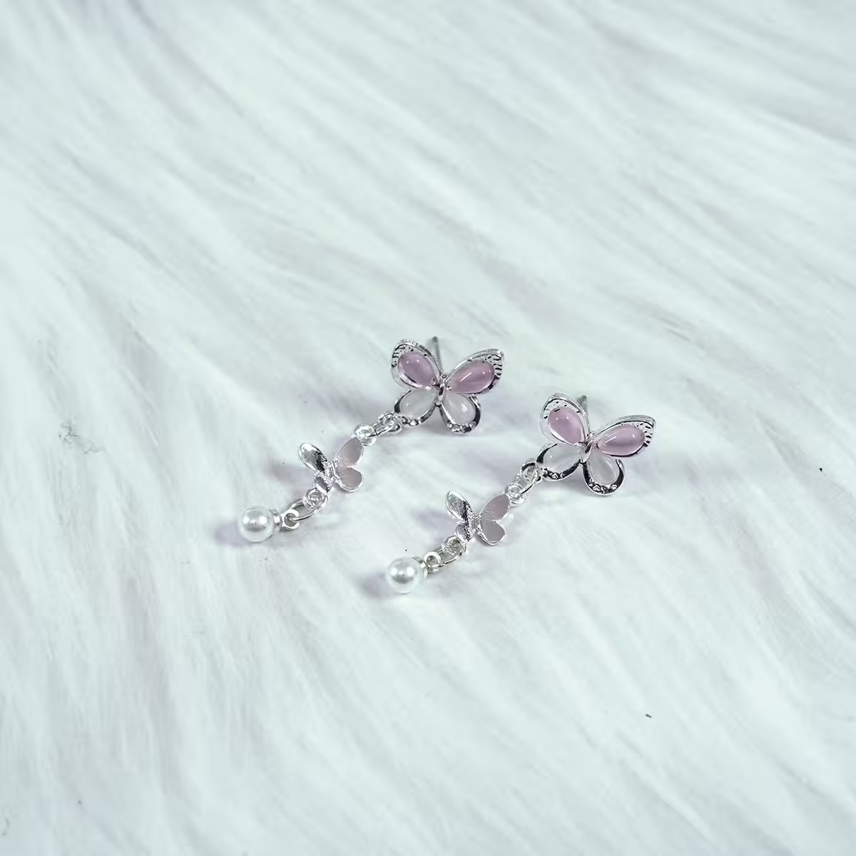 靈動粉蝶×吊墜耳環-第2張