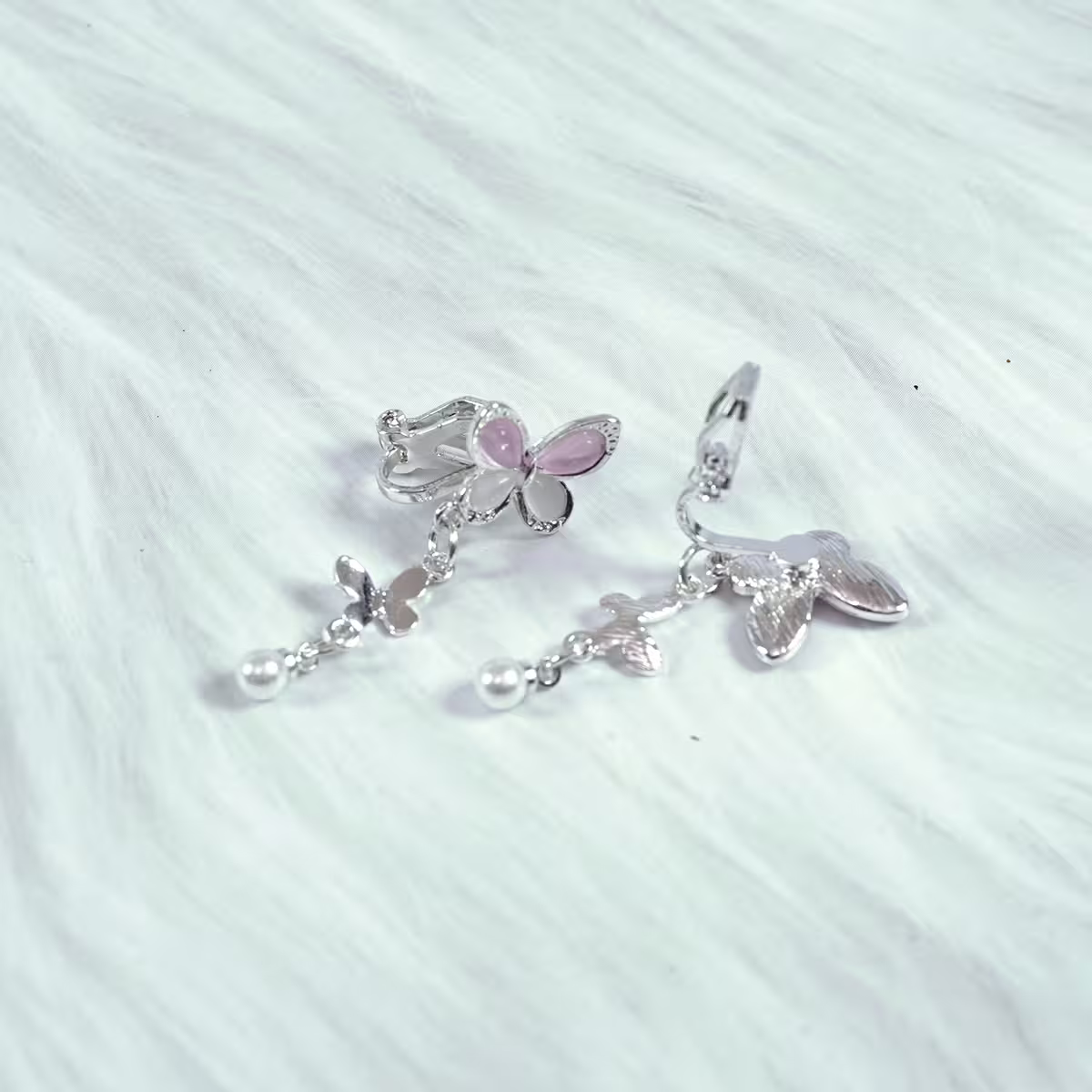 靈動粉蝶×三角耳夾-第3張