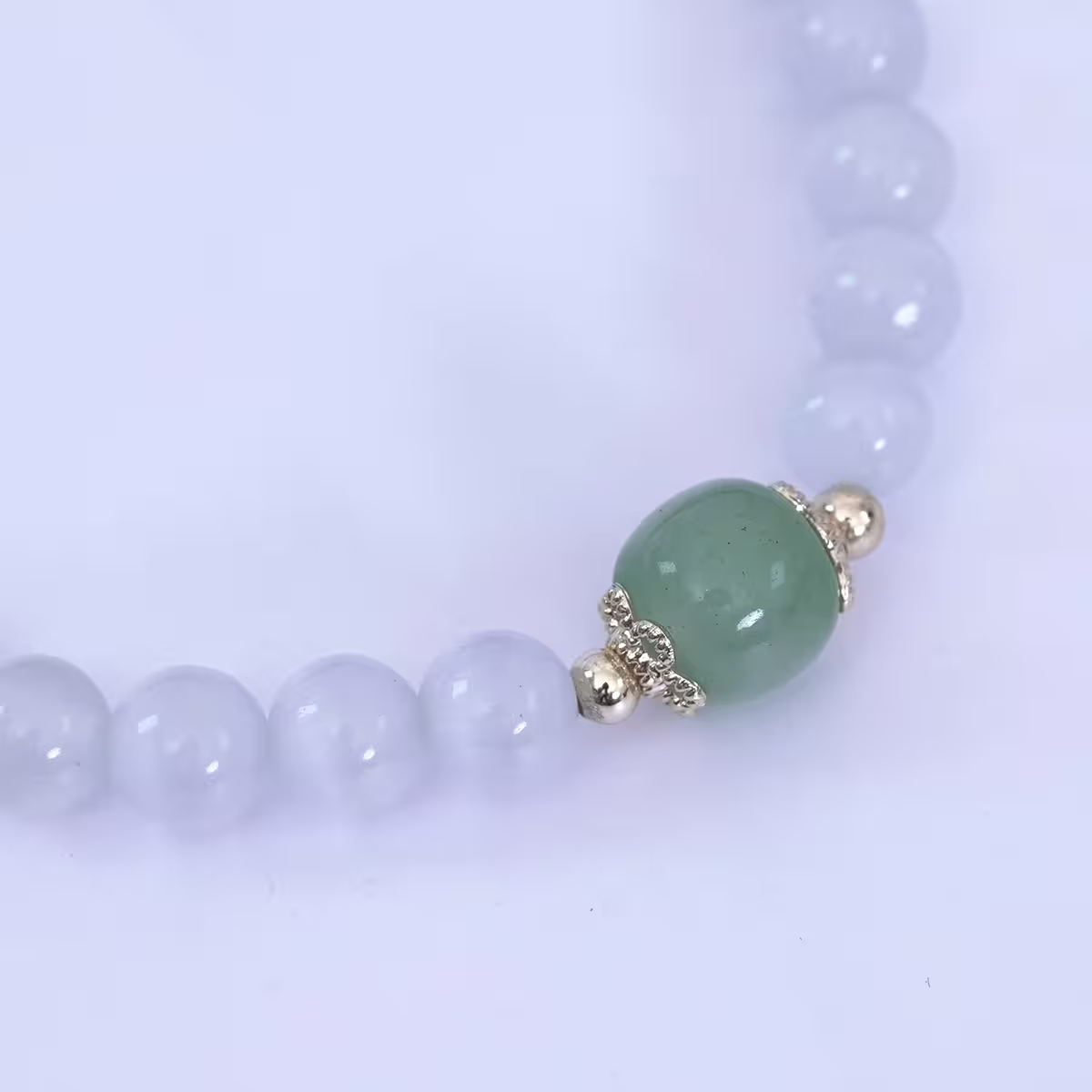 白琉璃一抹青×固定式串珠手鍊-第6張