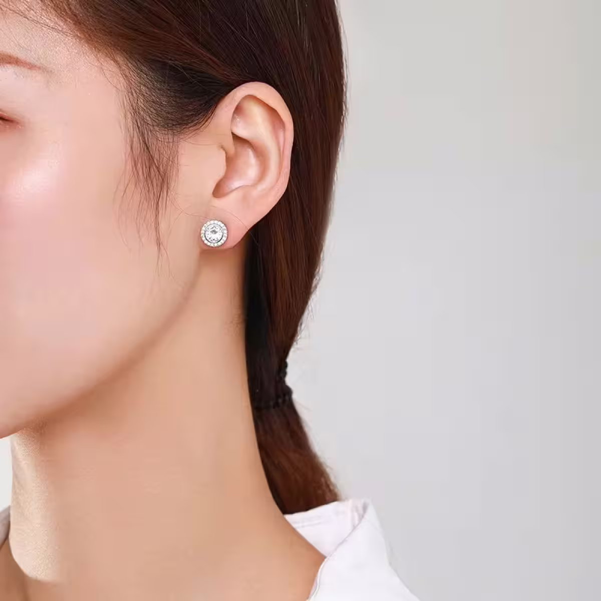 鋼飾×滿鑽圓圈×耳釘×金色-第5張