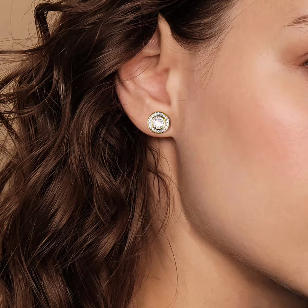 鋼飾×滿鑽圓圈×耳釘×金色-第6張