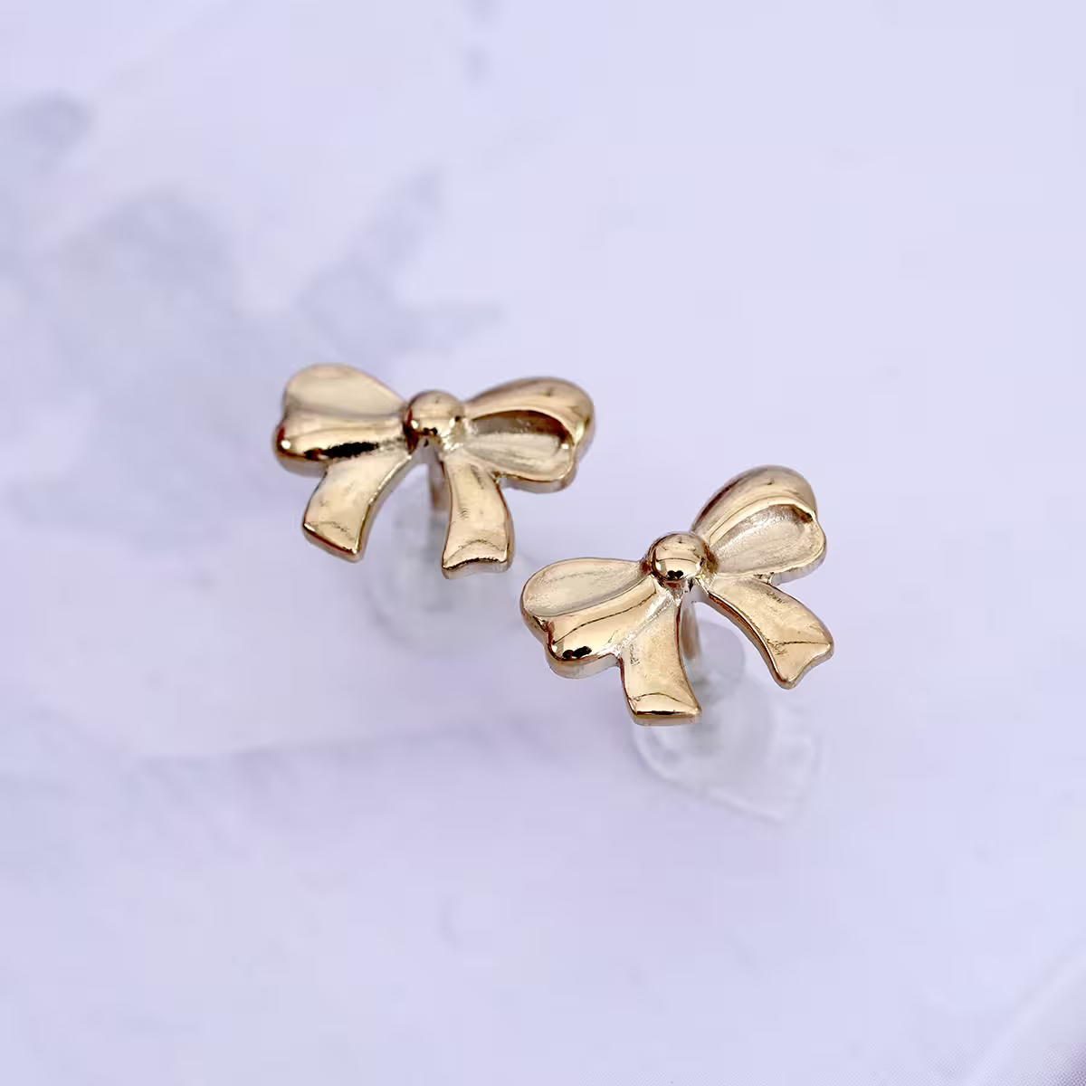 鋼飾×氣質蝴蝶結×耳釘×金色-第1張