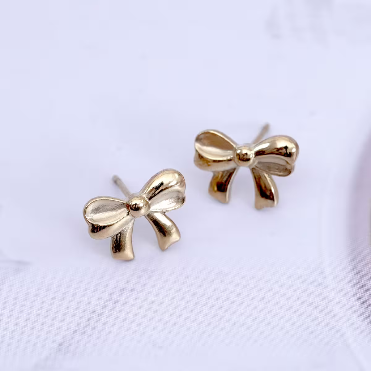 鋼飾×氣質蝴蝶結×耳釘×金色-第3張