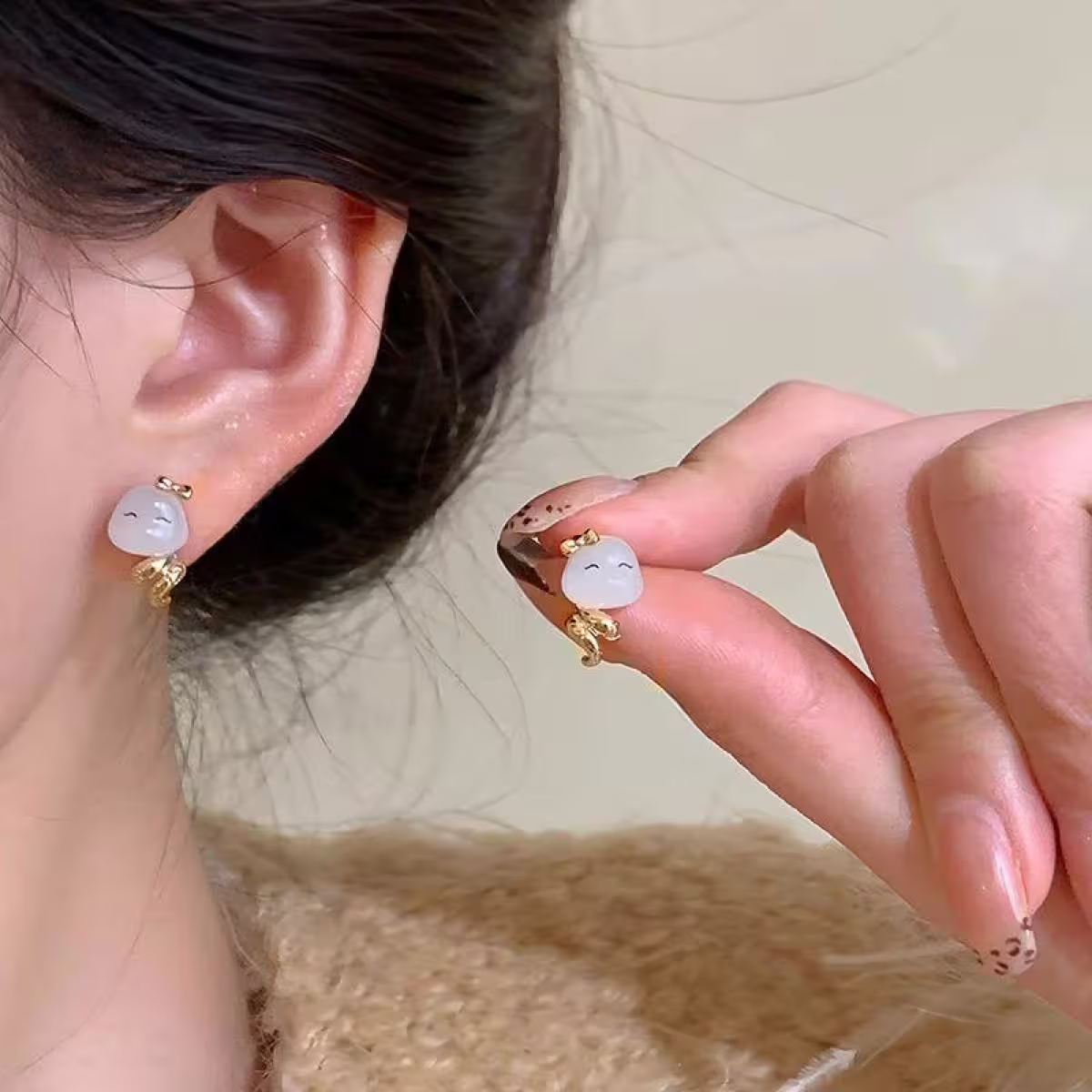 蛇寶寶×蚊香盤U型耳夾-第5張