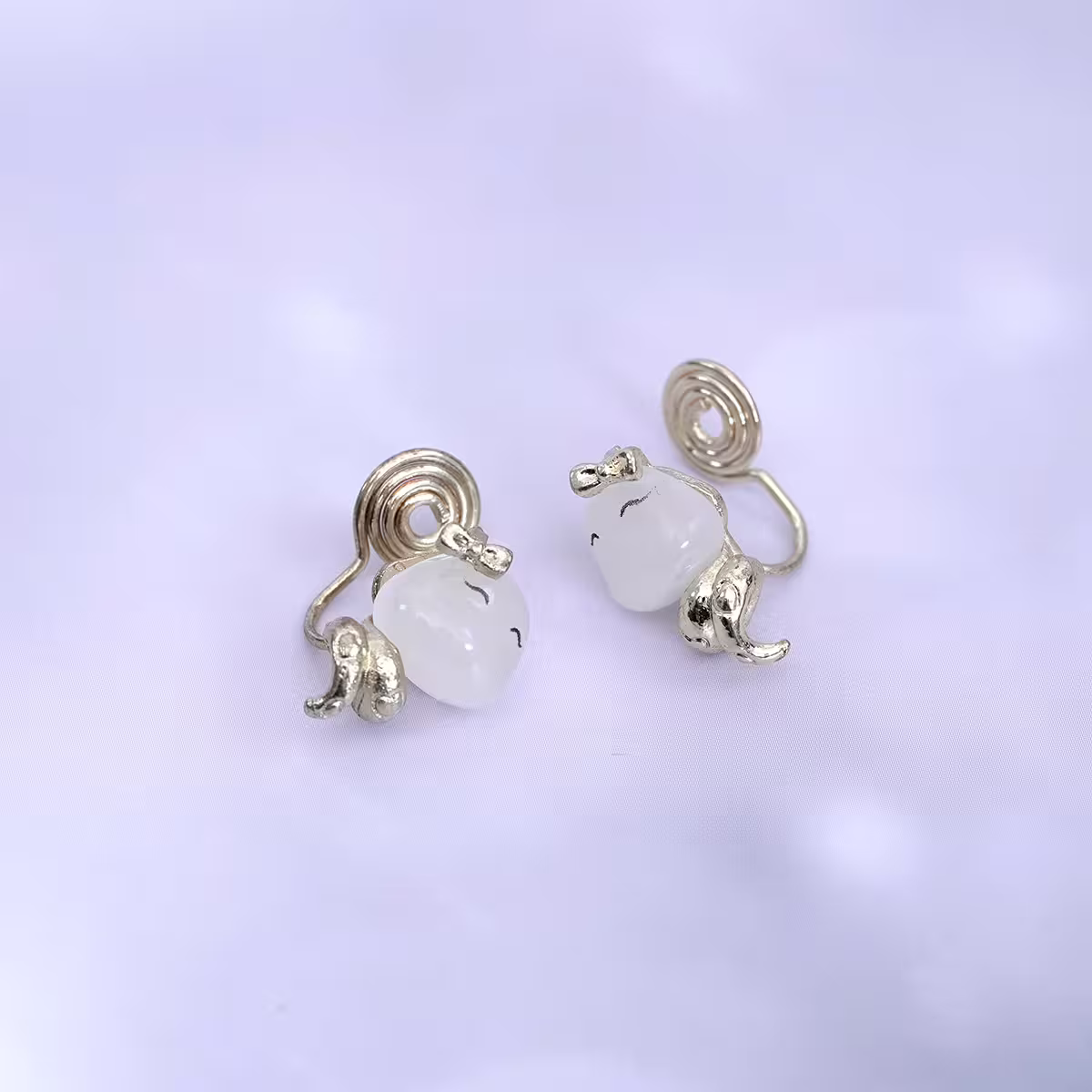 蛇寶寶×蚊香盤U型耳夾-第2張