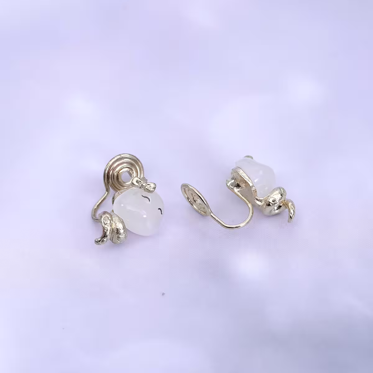 蛇寶寶×蚊香盤U型耳夾-第3張