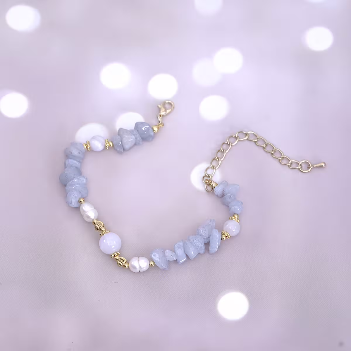 清新海藍寶珍珠×手鍊-第2張