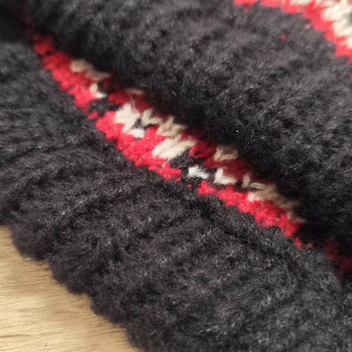 費爾島毛線格紋&times;毛帽&times;黑紅-第3張