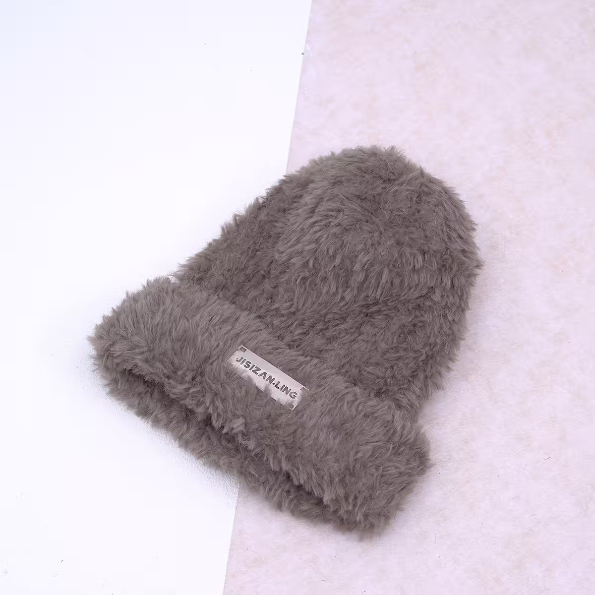 金屬標牌仿貂毛×毛帽×棕咖-第2張