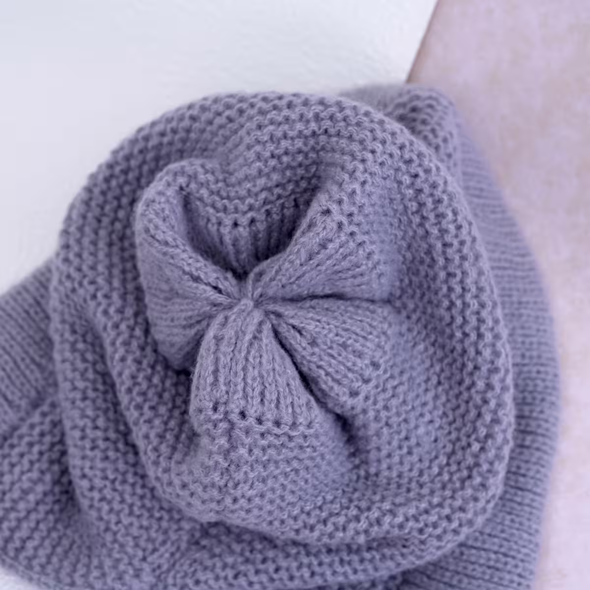 素色毛線綁帶×毛帽×灰色-第3張