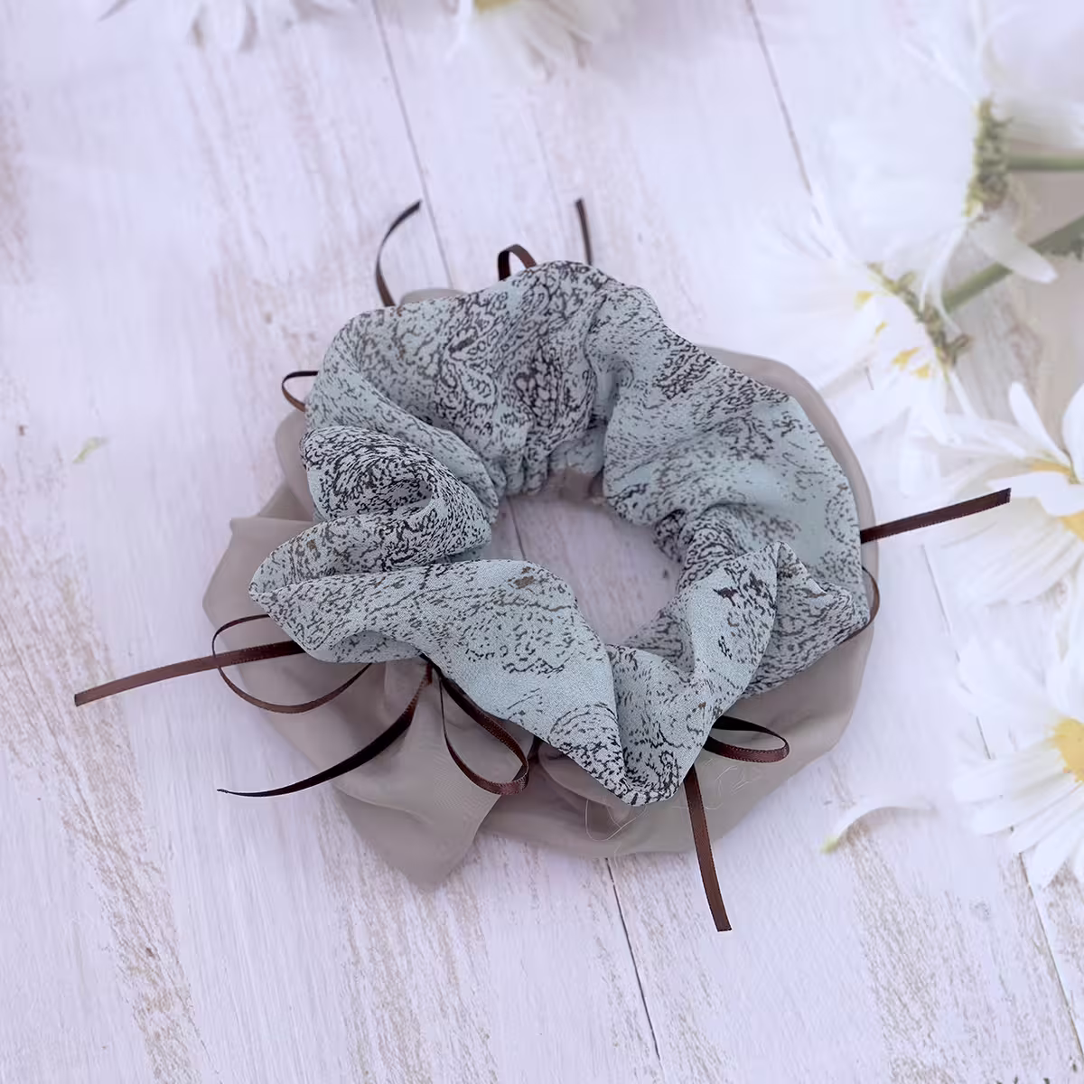 古典圖騰雙層薄紗×大腸髮束-第1張