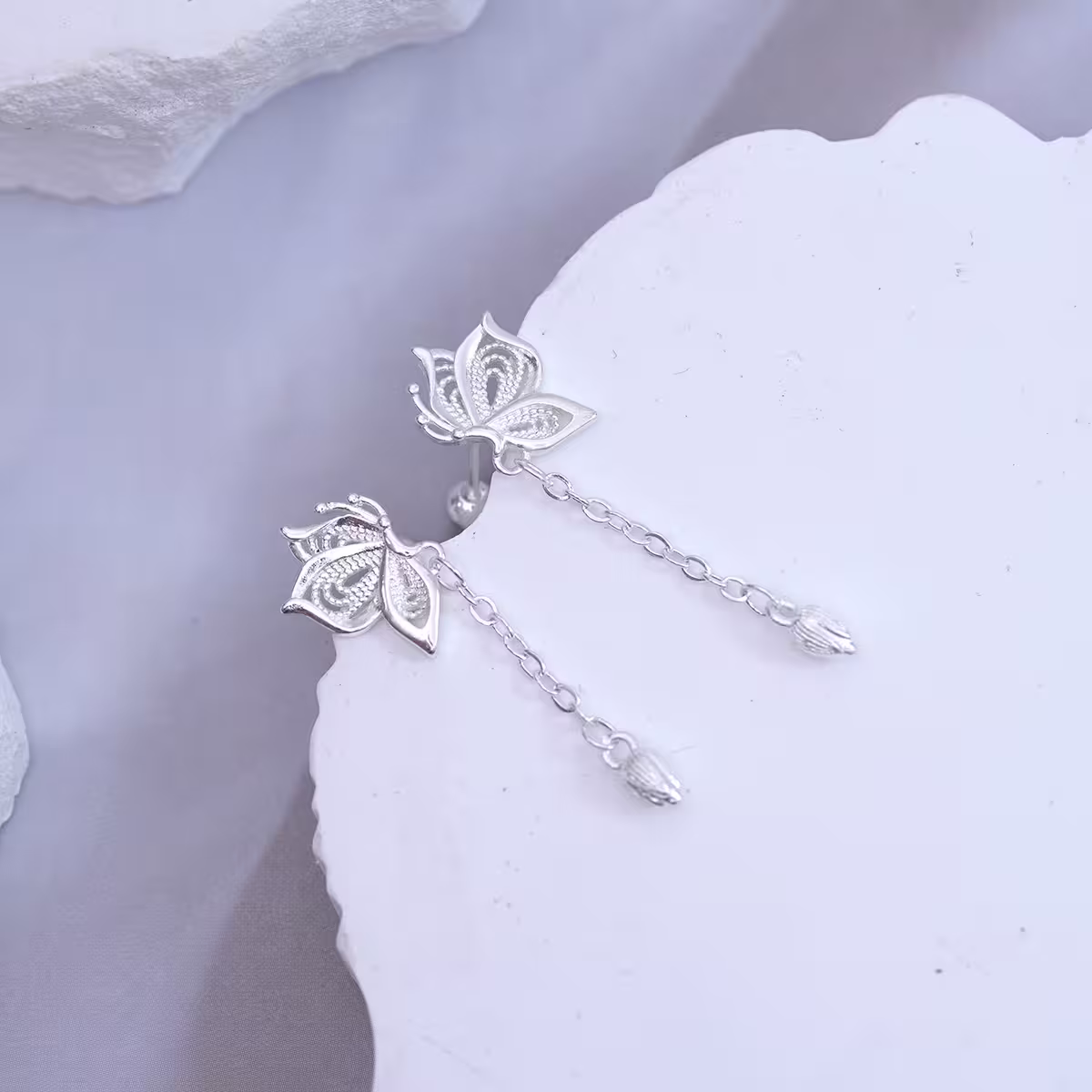 925耳針×蝴蝶流蘇×轉珠耳環-第1張