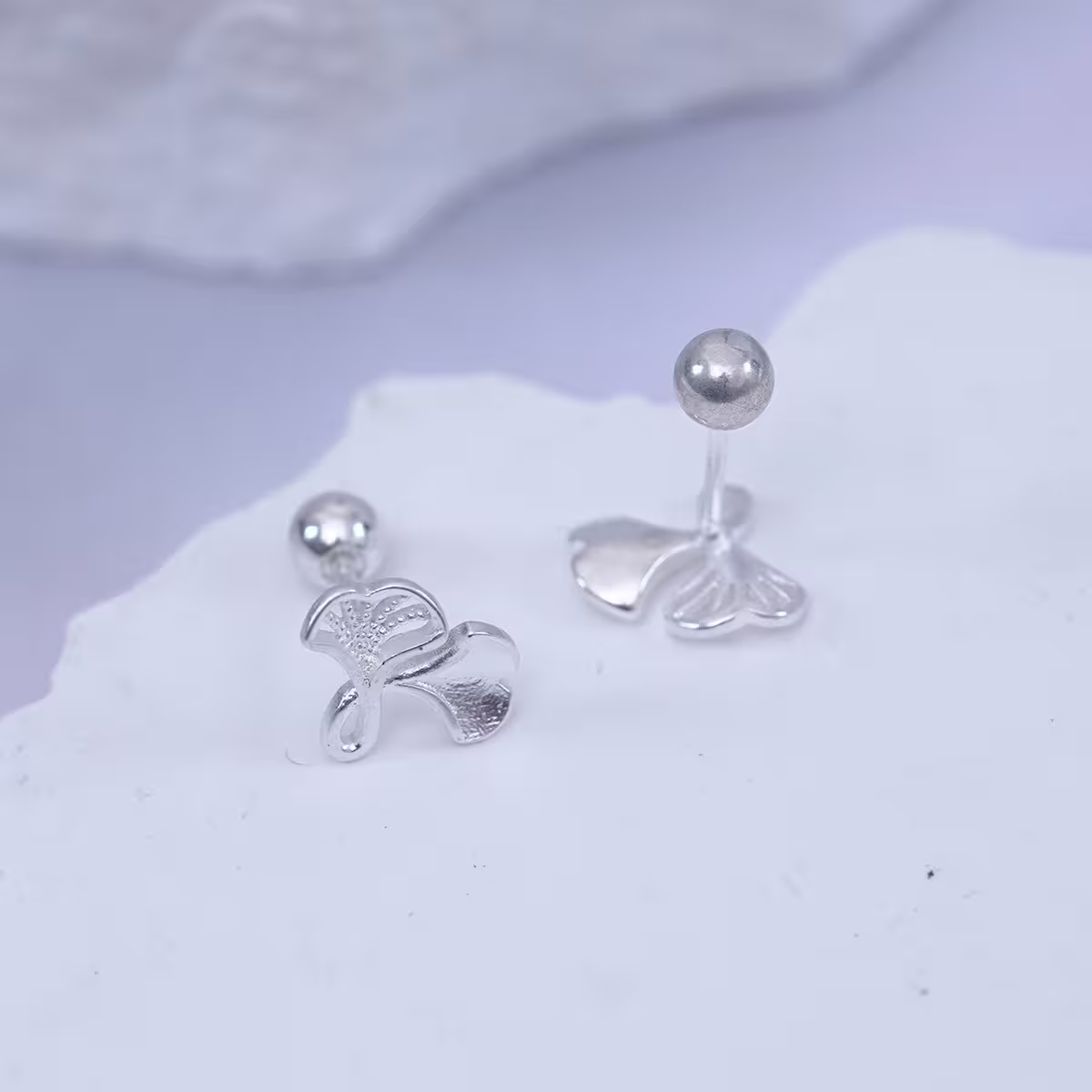 925耳針×銀杏葉×轉珠耳環-第4張