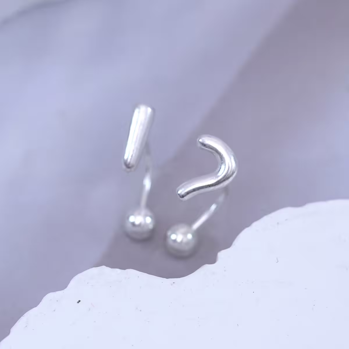 925耳針×問號驚嘆號×轉珠耳環-第3張