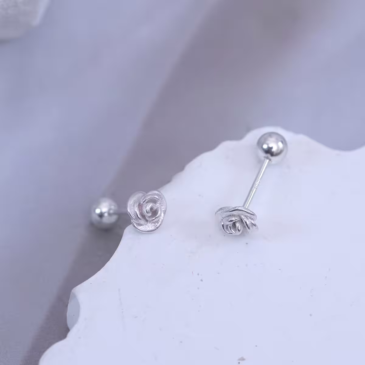 925耳針×玫瑰花×轉珠耳環-第3張