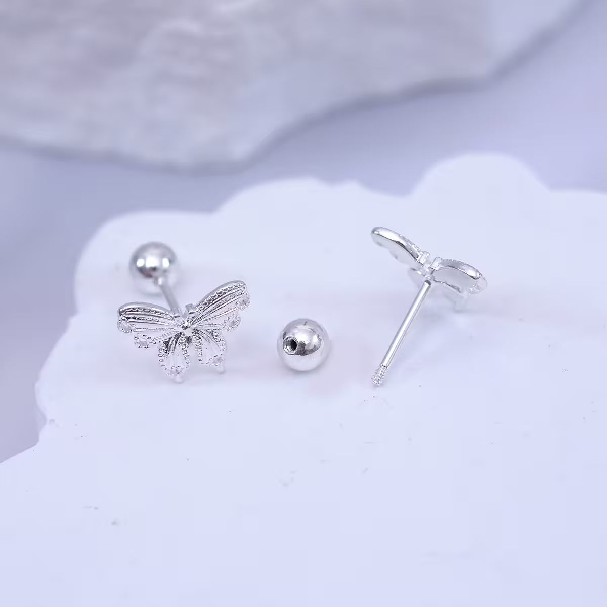 925耳針×小蝴蝶×轉珠耳環-第4張
