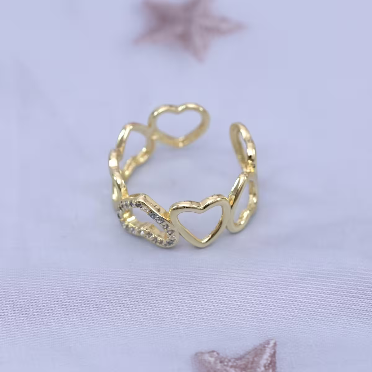 愛心排列鏤空晶鑽×開口戒指-第6張