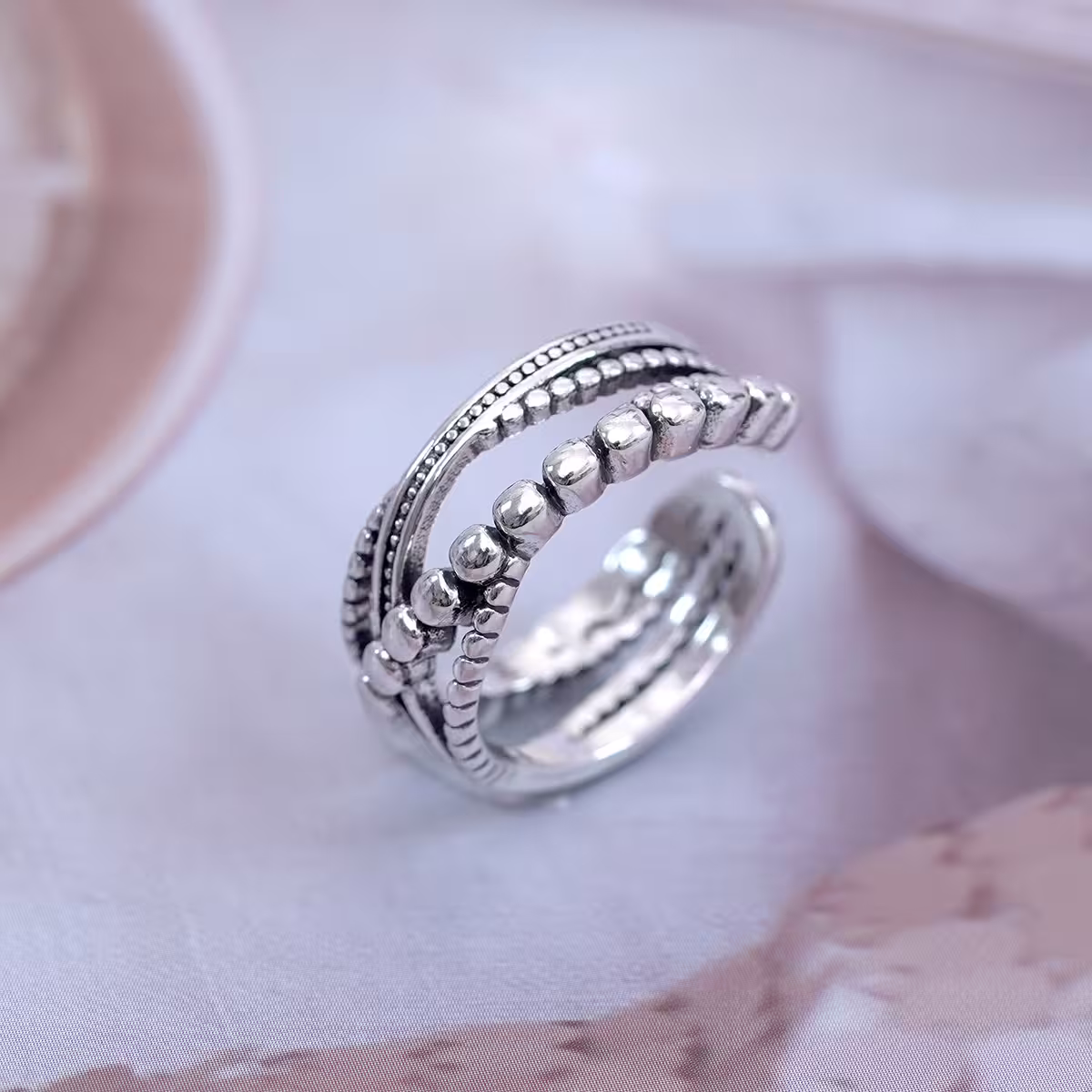 復古多層線條×開口戒指-第1張