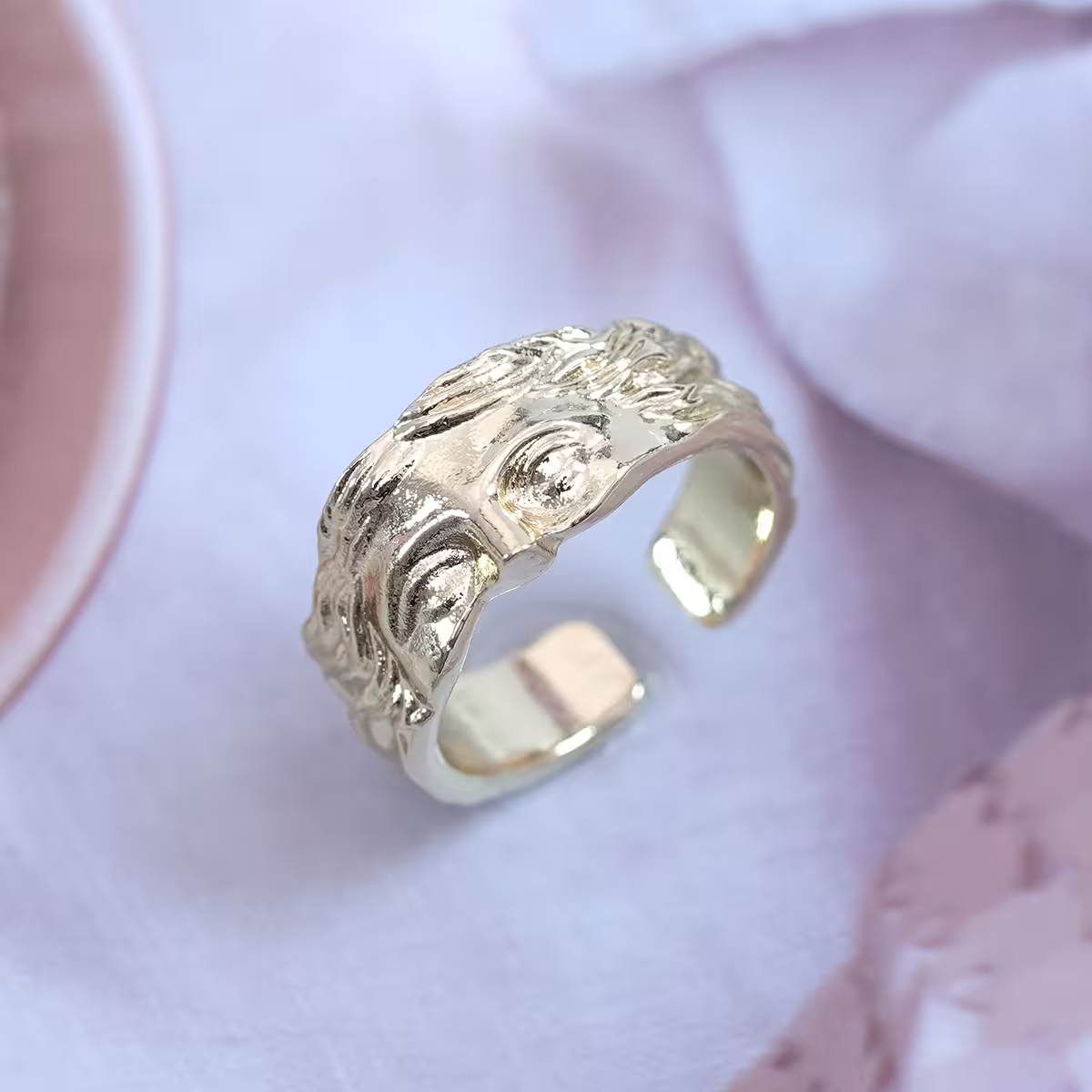 金色希臘面具×開口戒指-第2張