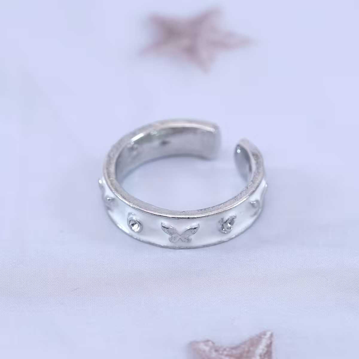 溫柔白色小蝴蝶×開口戒指-第5張