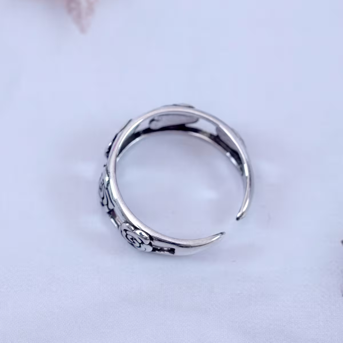 復古玫瑰花×開口戒指-第3張