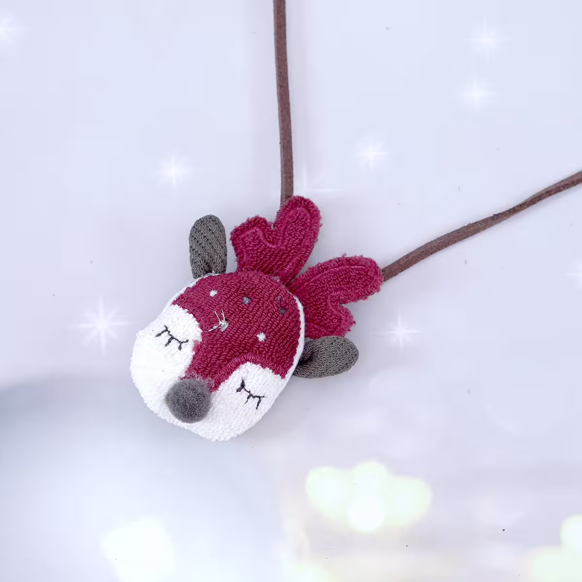 布藝聖誕小物×麂皮繩×長項鍊×共三色-第3張