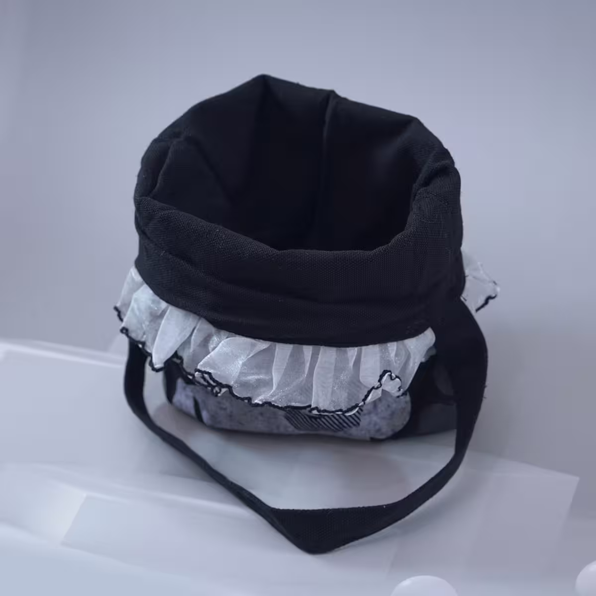 蕾絲邊韓文×輕巧手提袋×花朵-第2張