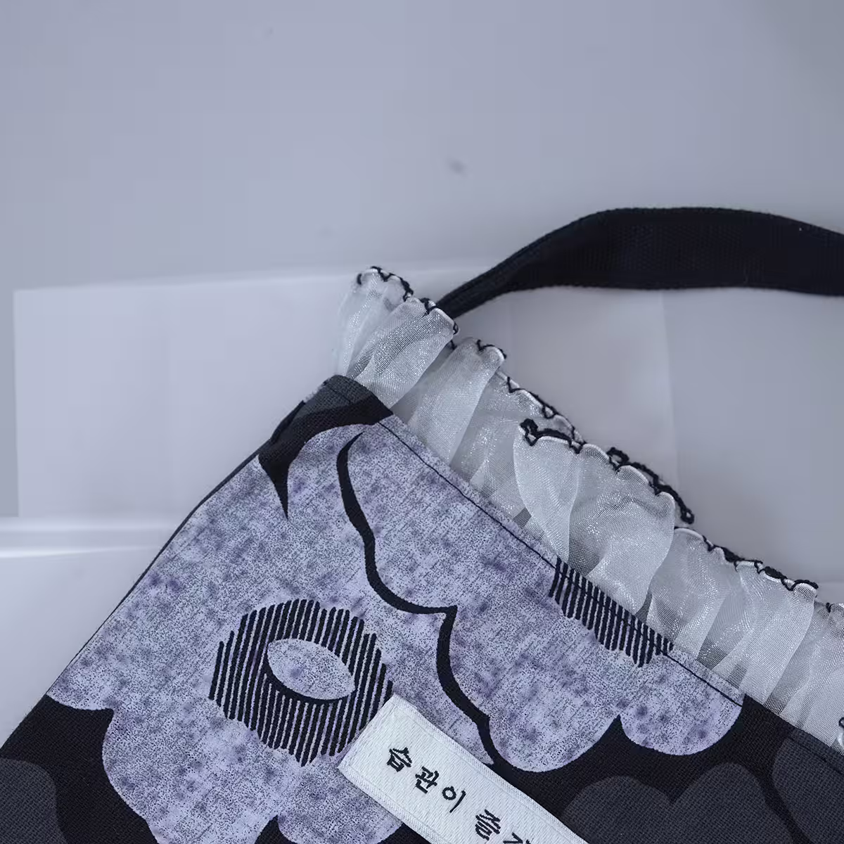 蕾絲邊韓文×輕巧手提袋×花朵-第3張