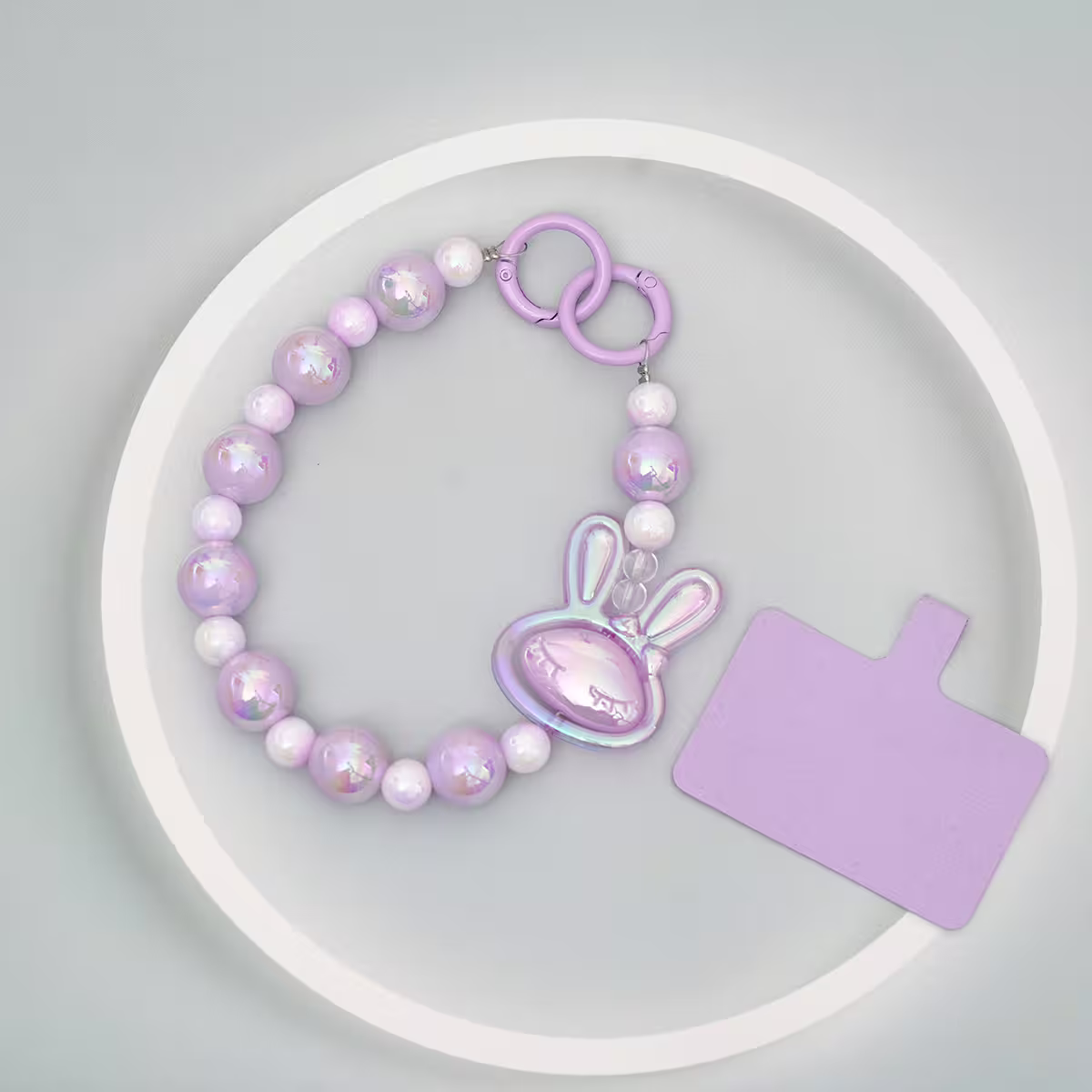 旋轉兔兔&times;手機腕帶掛繩&times;紫色-第3張