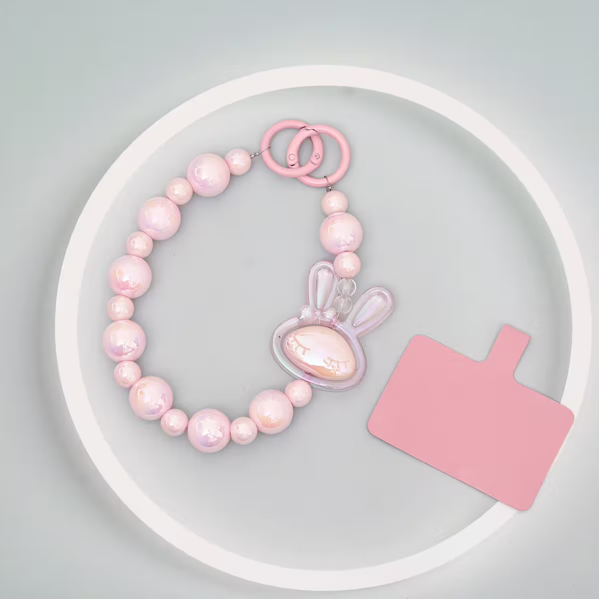 旋轉兔兔&times;手機腕帶掛繩&times;粉紅-第3張